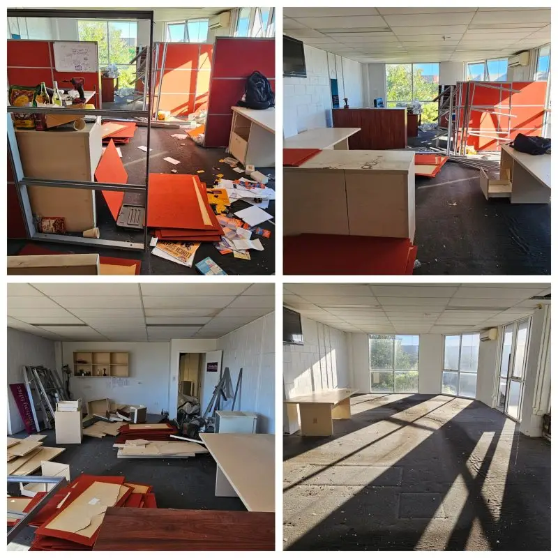 Commercial office rubbish removal job in Brisbane
