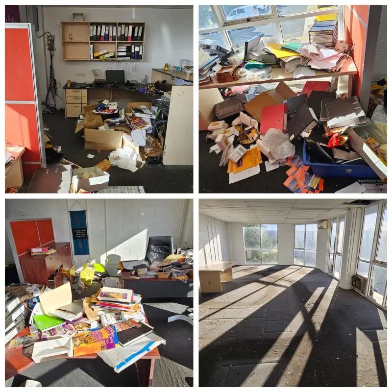 Commercial office rubbish removal job in Brisbane